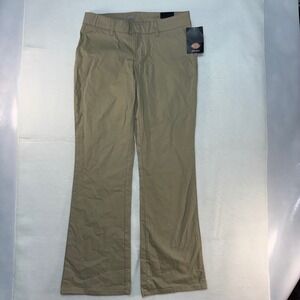 Dickies Womens Flex Twill Slim Fit Boot Cut Pants Khaki FP121DS Size 6R NWT